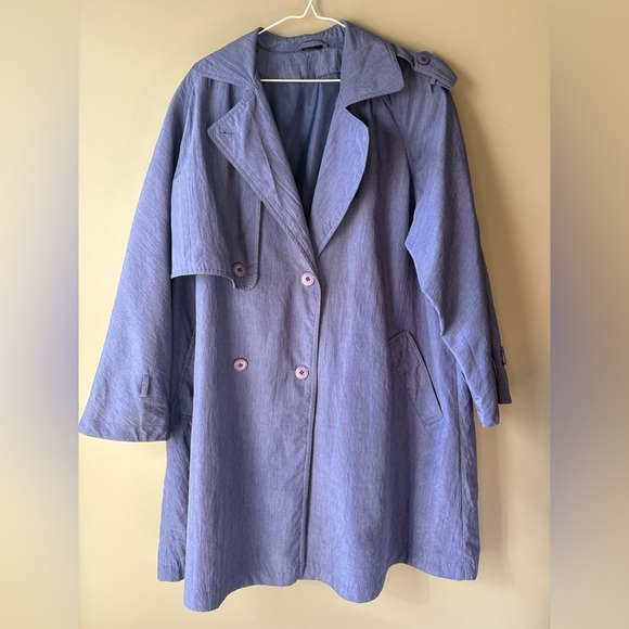 Vintage Utex by Eaton, purple, lilac trench coat, size 8, oversized, baggy - Picture 1 of 7